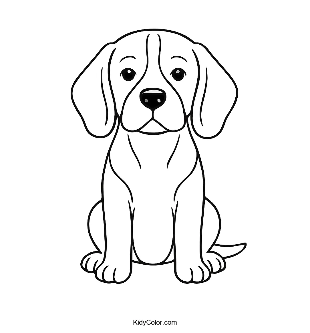 Beagle line drawing for coloring