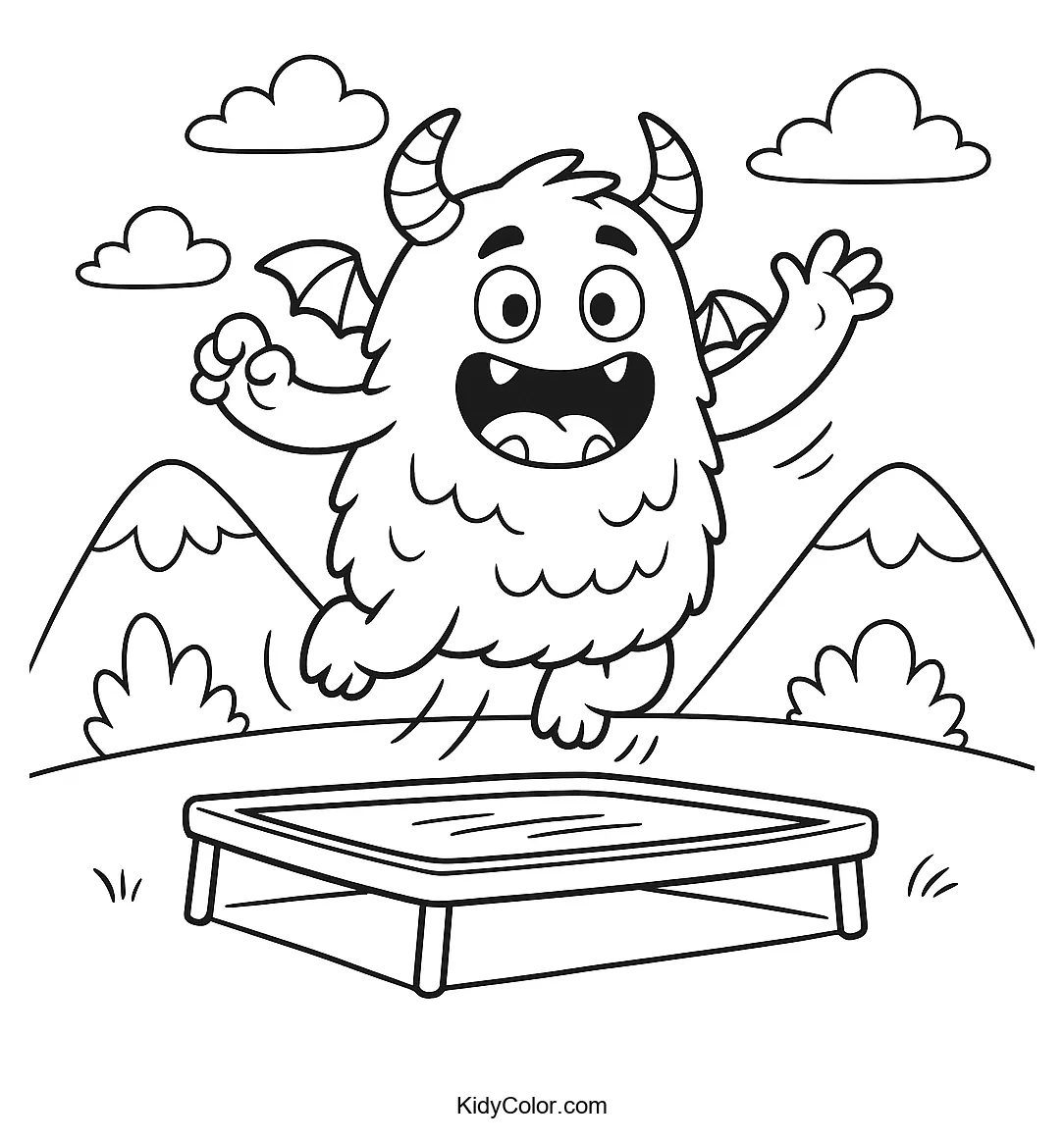 Monster bouncing on a square trampoline