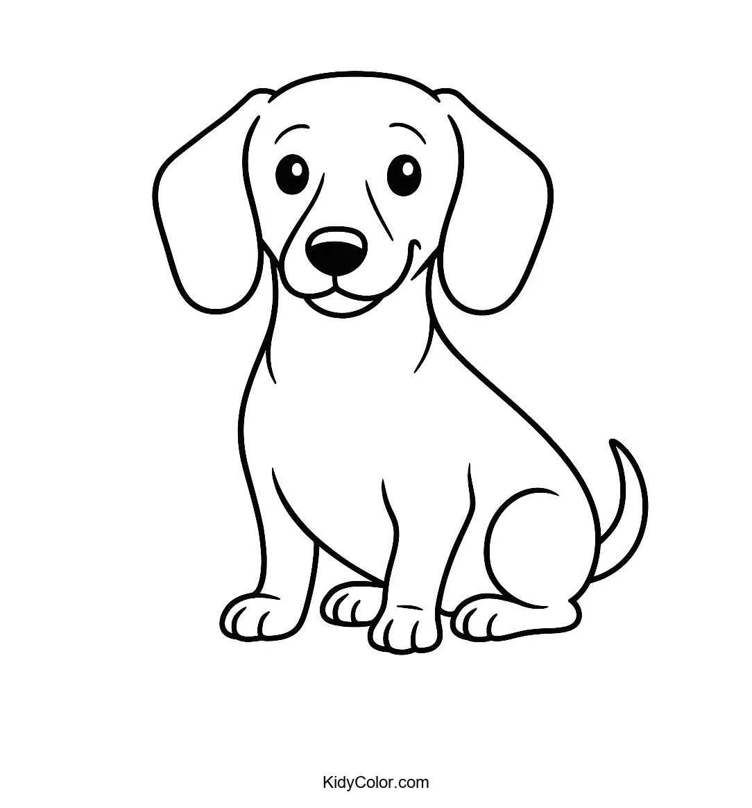 Cartoon dachshund coloring page