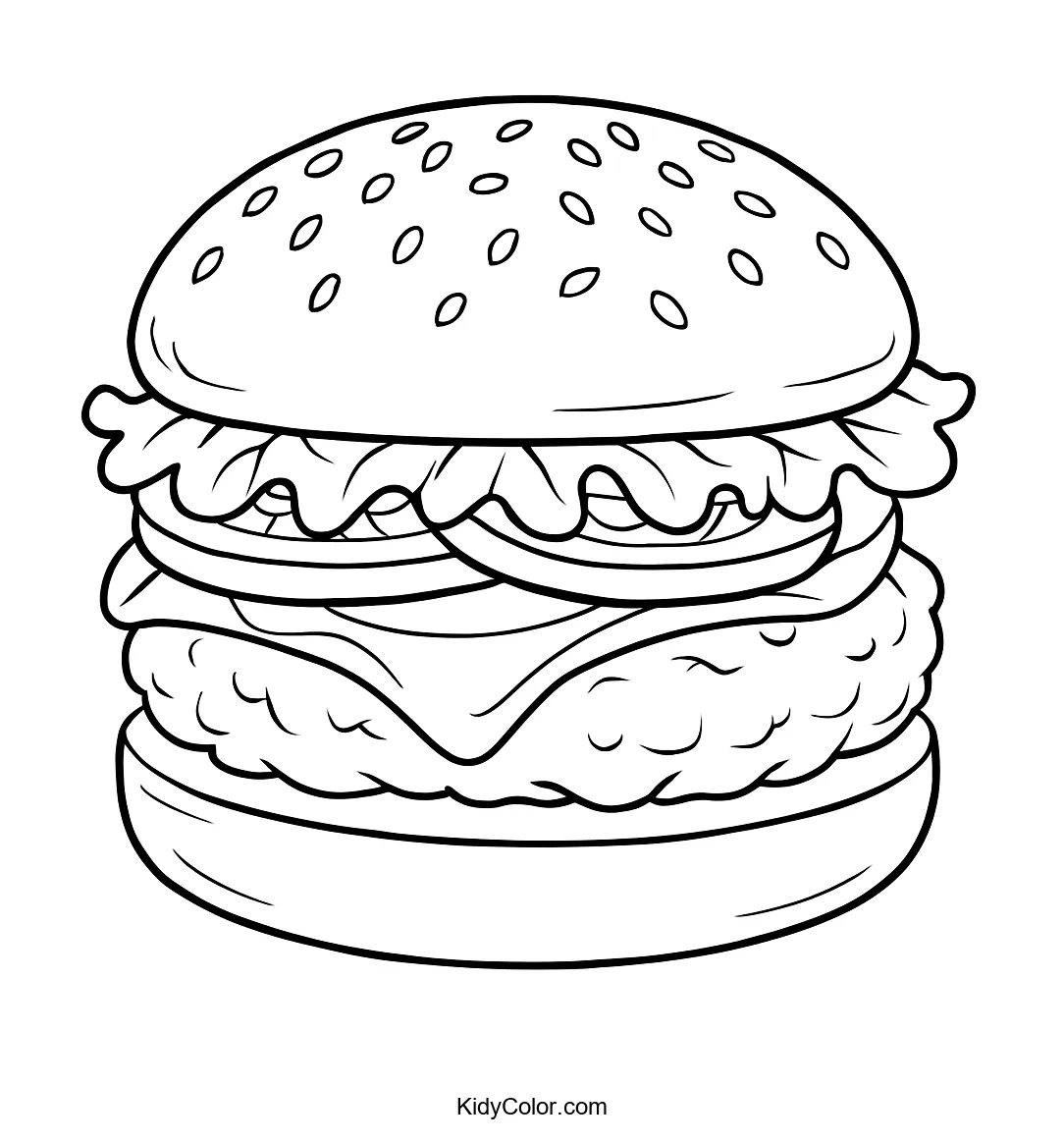 Cheeseburger illustration for coloring