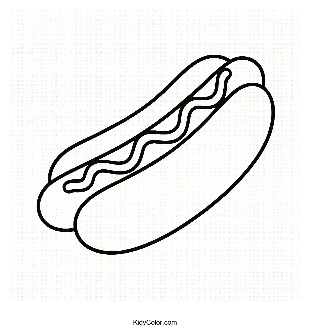 Classic hot dog illustration for coloring