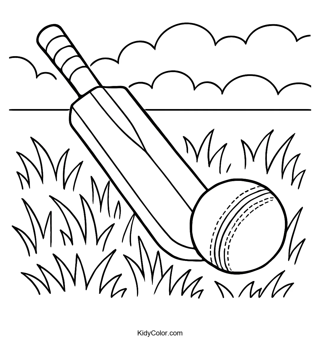 Cricket gear lying on the grass