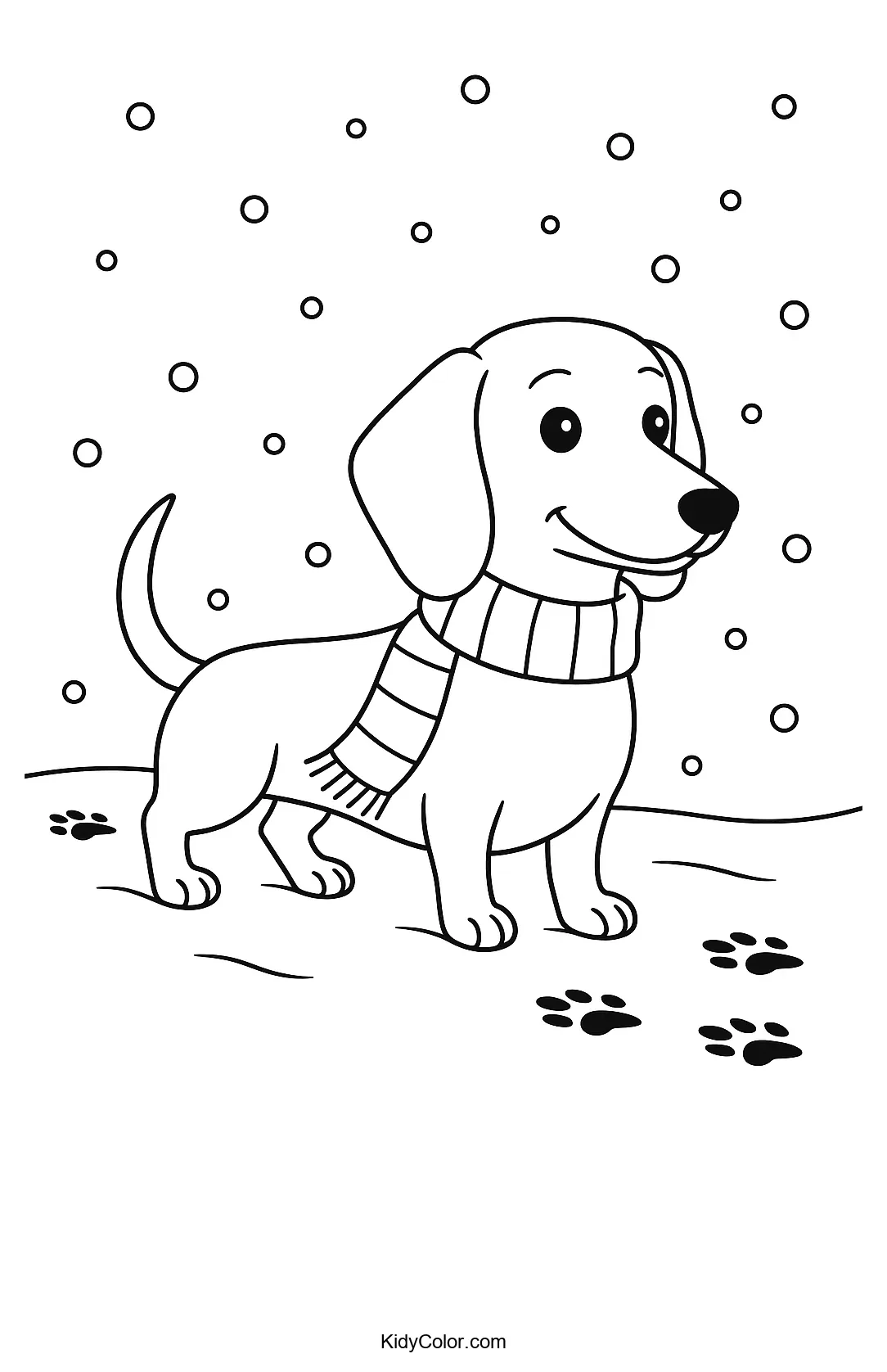 Dachshund in a winter wonderland