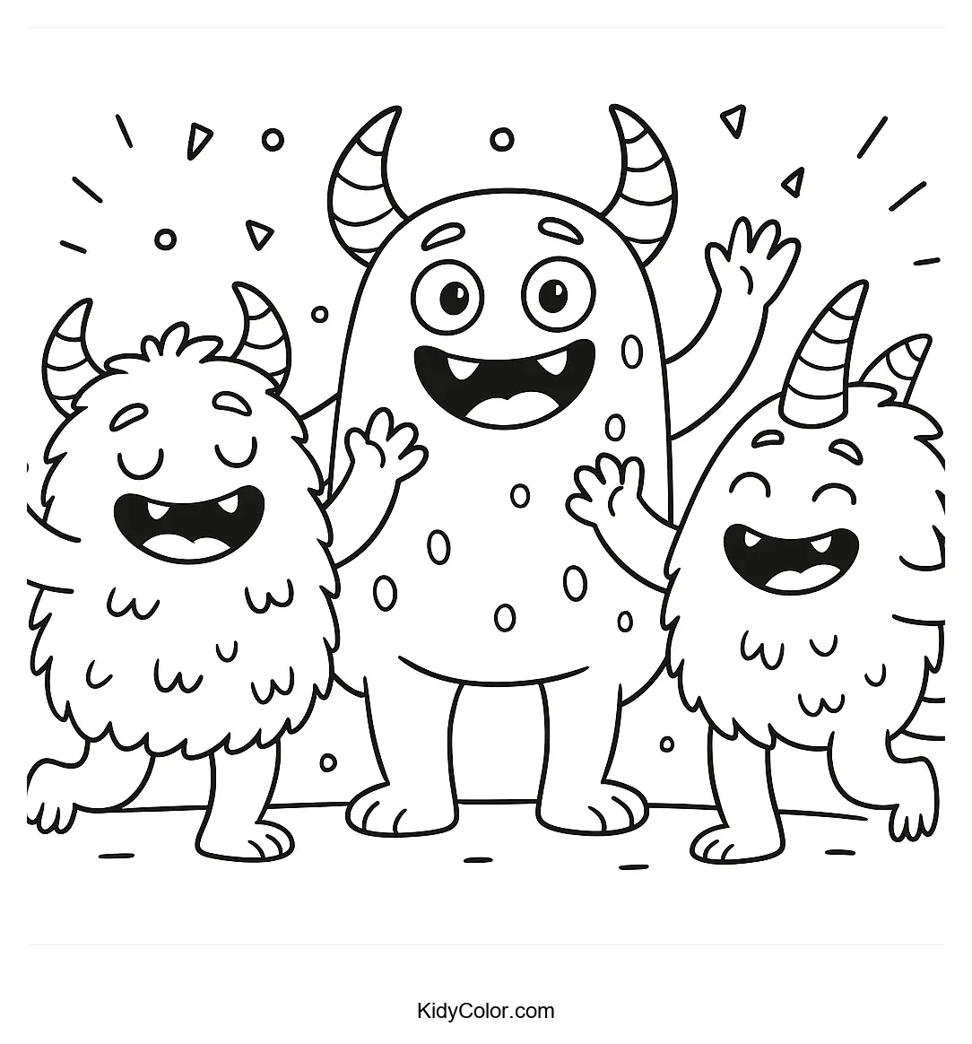 Dancing monsters in joyful harmony