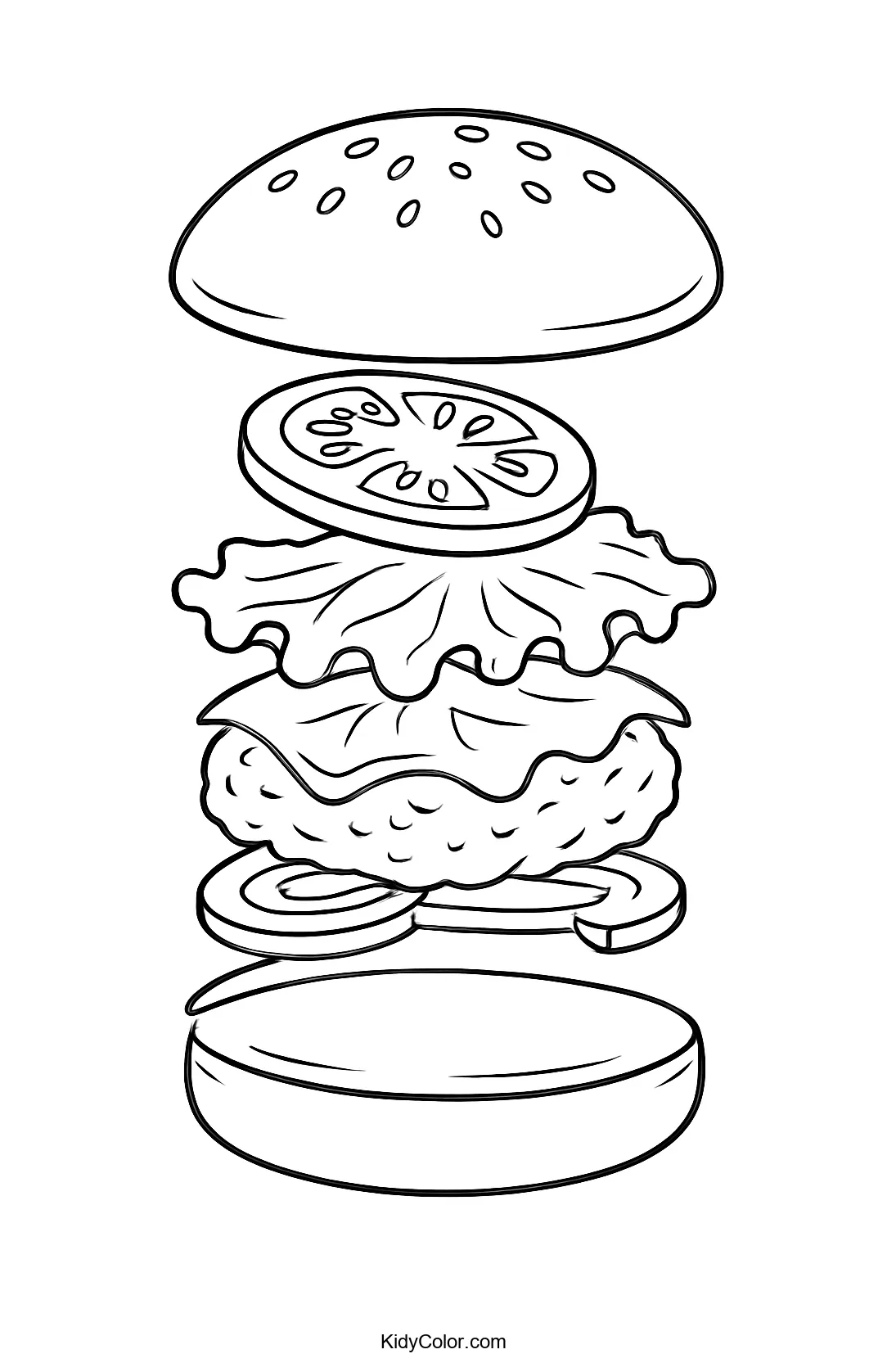 Black and white deconstructed burger