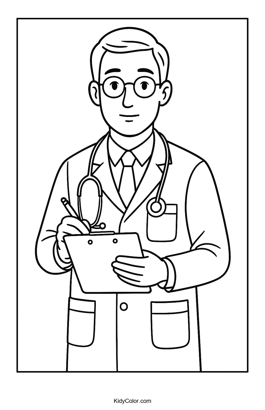 Doctor holding a clipboard and stethoscope