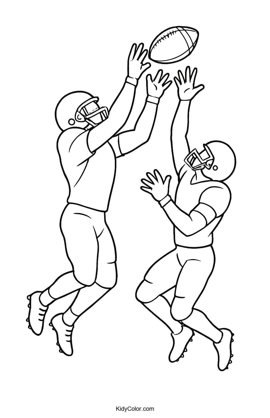 Coloring page of a player flying to catch a ball