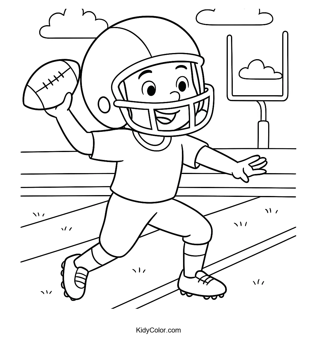 Footballer playing on a field