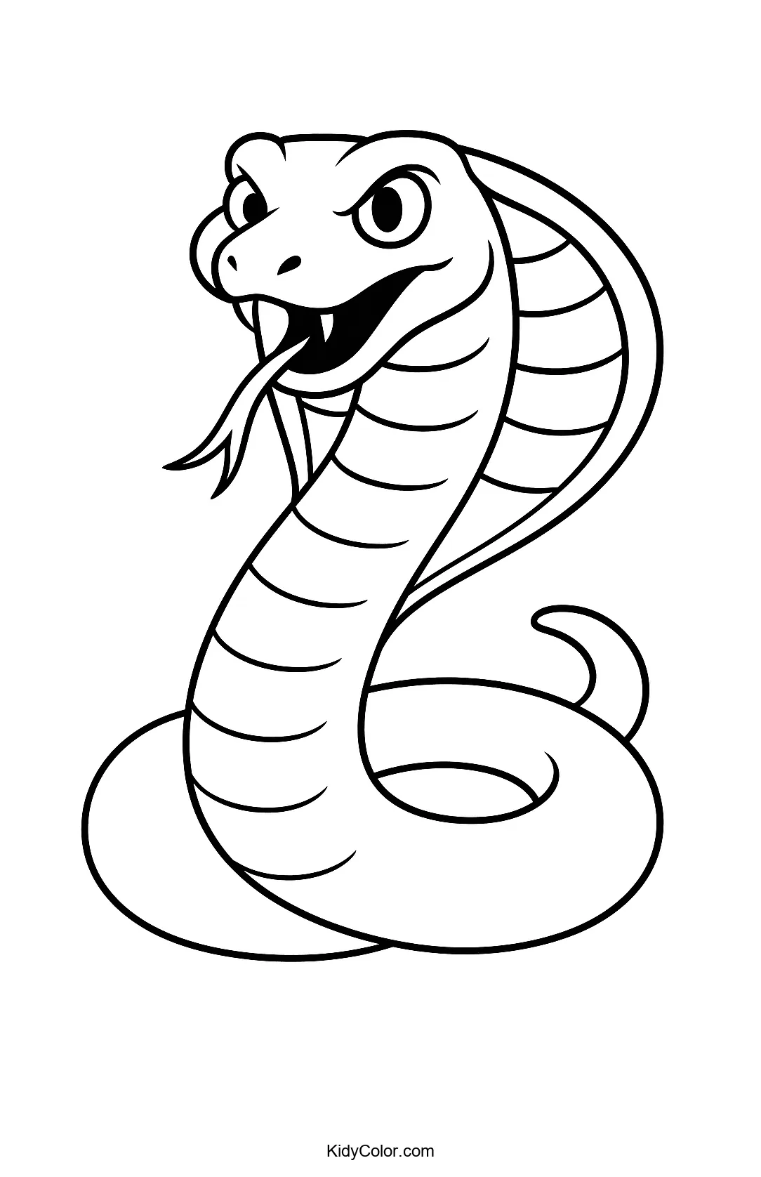 Friendly cartoon cobra for coloring