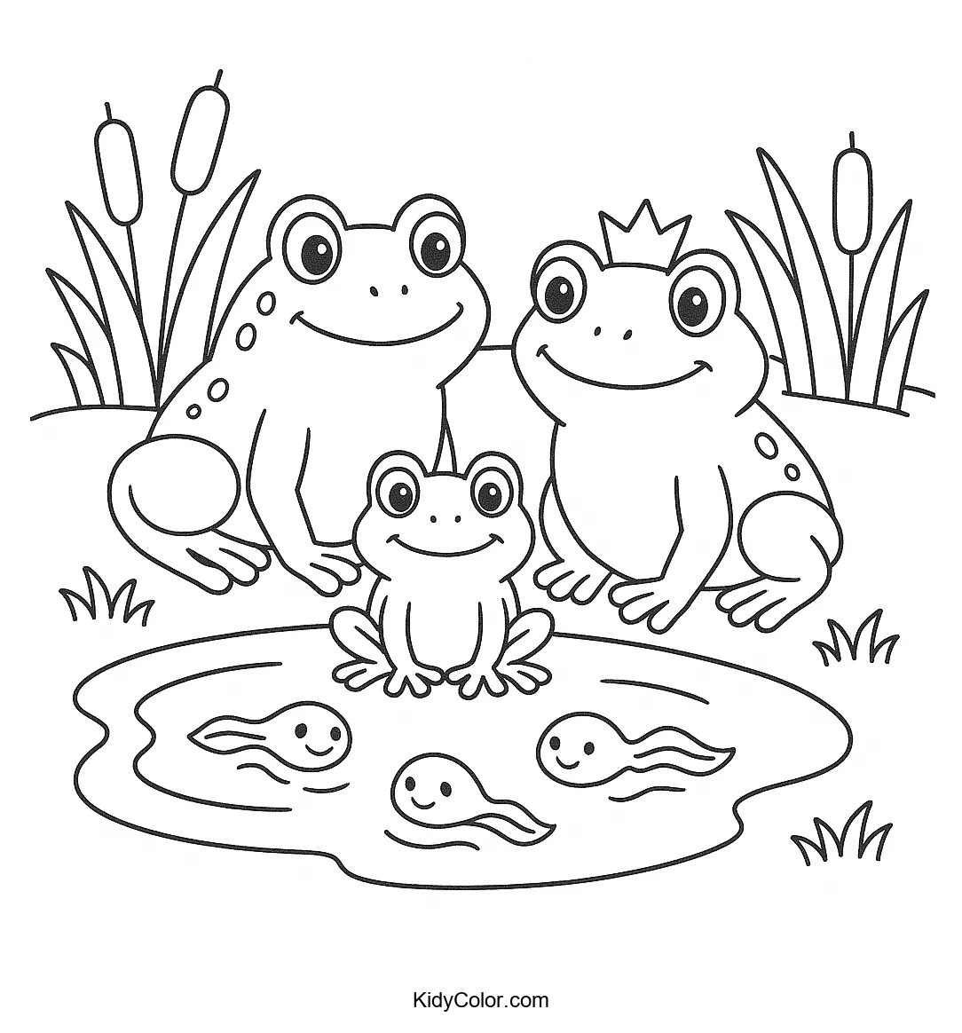 Frog family at the pond