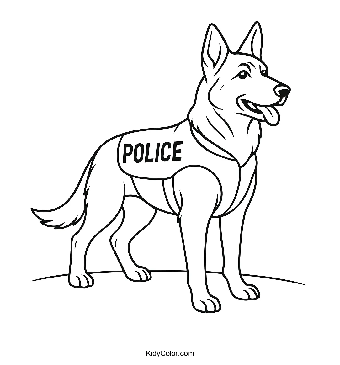 German Shepherd in Police Vest