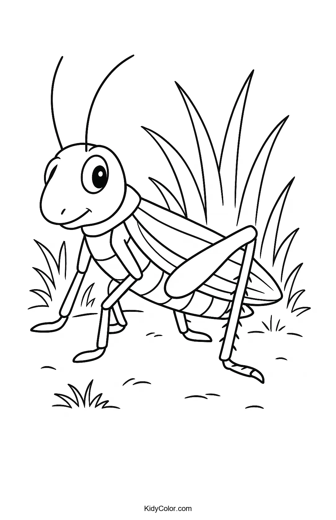 Grasshopper surrounded by garden plants