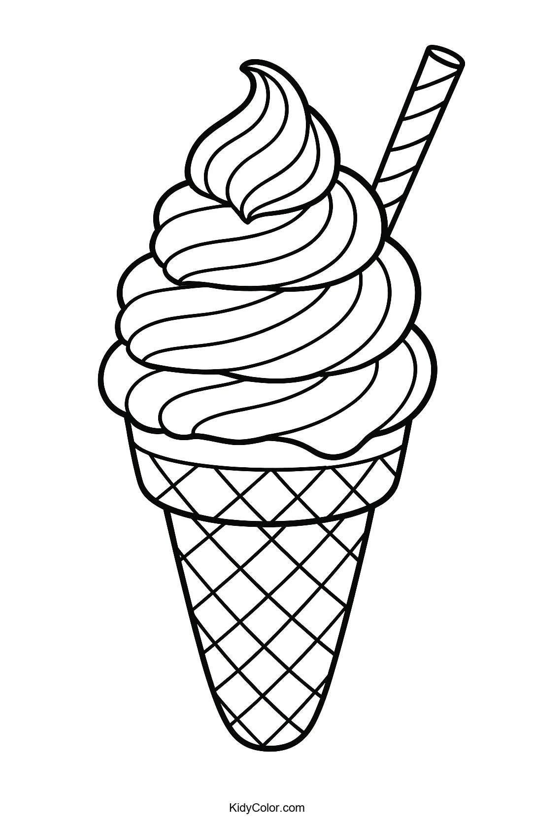 Ice cream cone coloring page