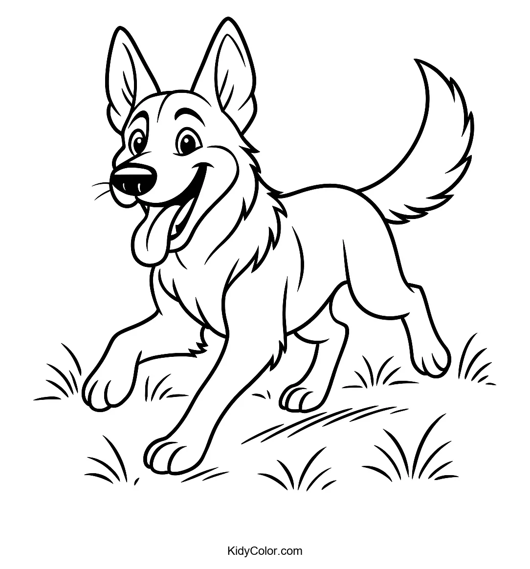 Joyful German Shepherd running