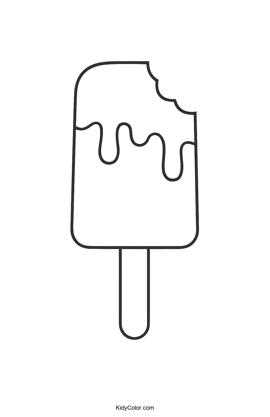 Melting Popsicle Illustration for coloring