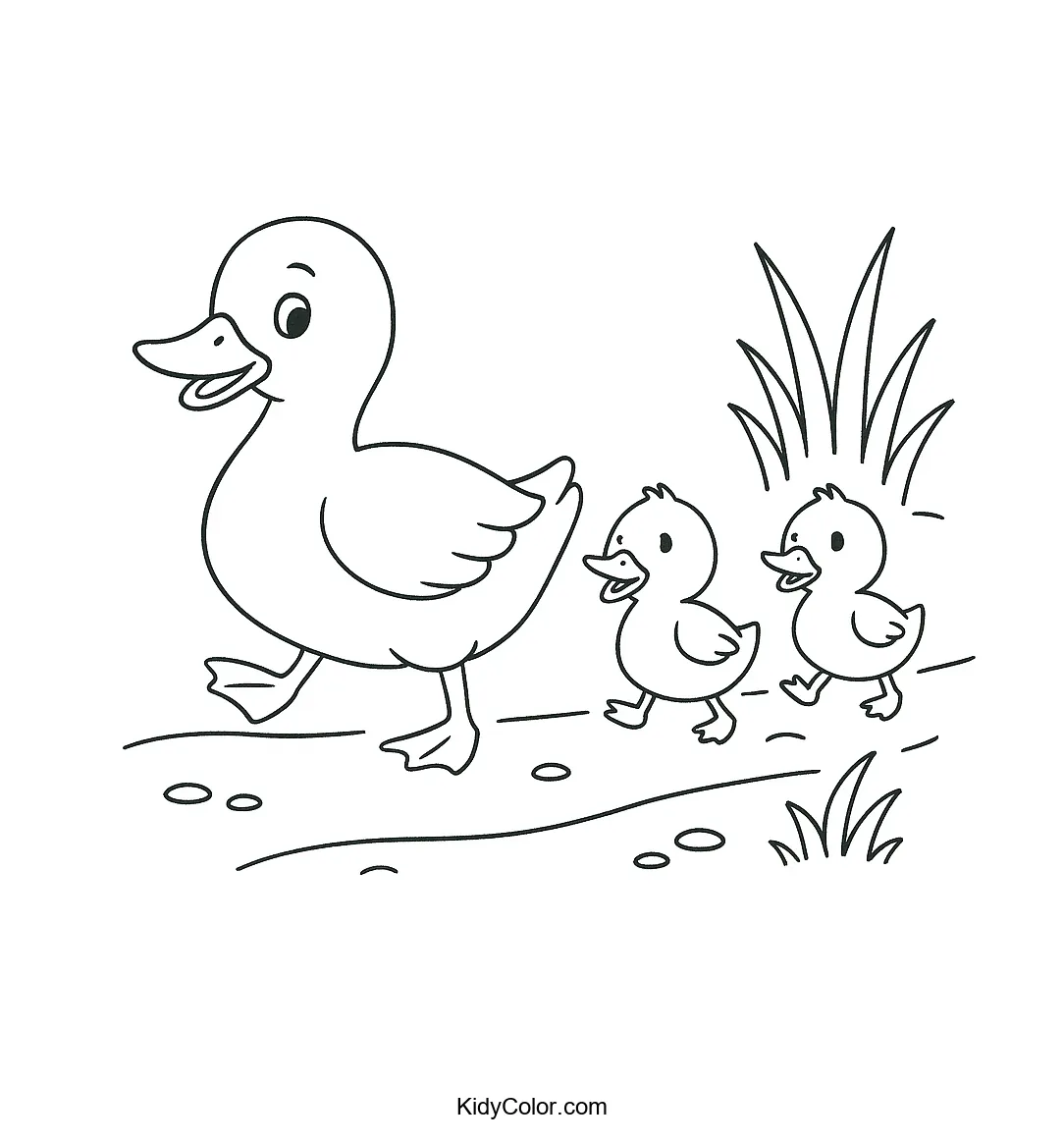 Mother duck with ducklings image