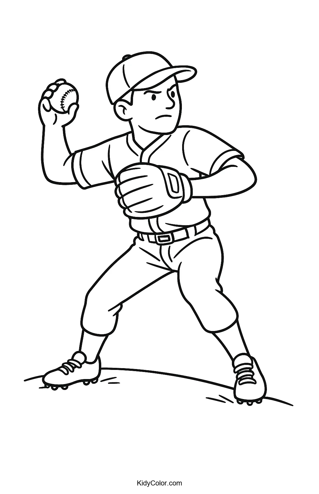 Baseball pitcher ready to throw a pitch