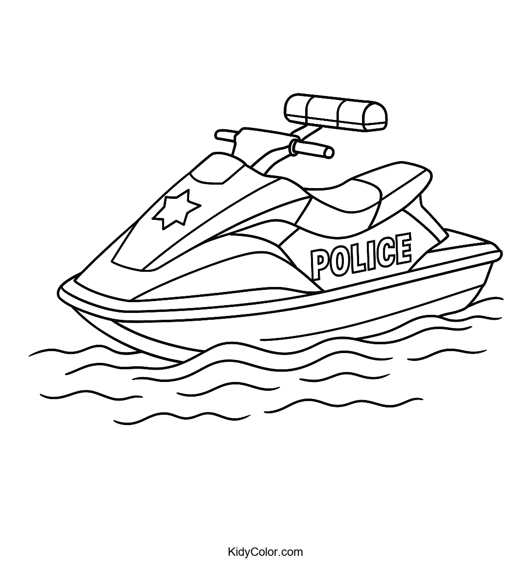 Police jet ski on water