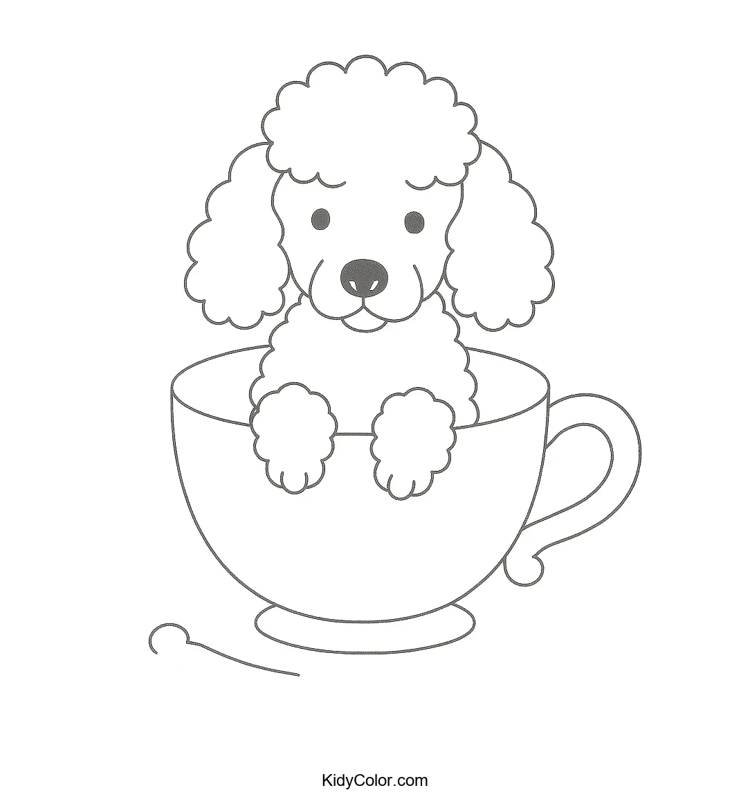 Poodle in a teacup drawing