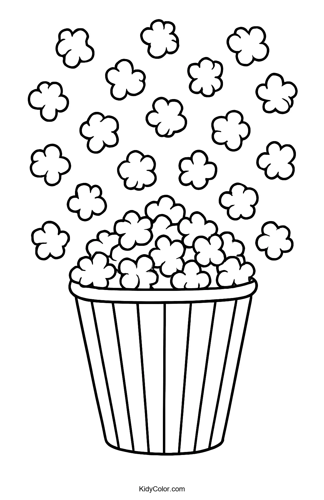 Black and white popcorn cascade image