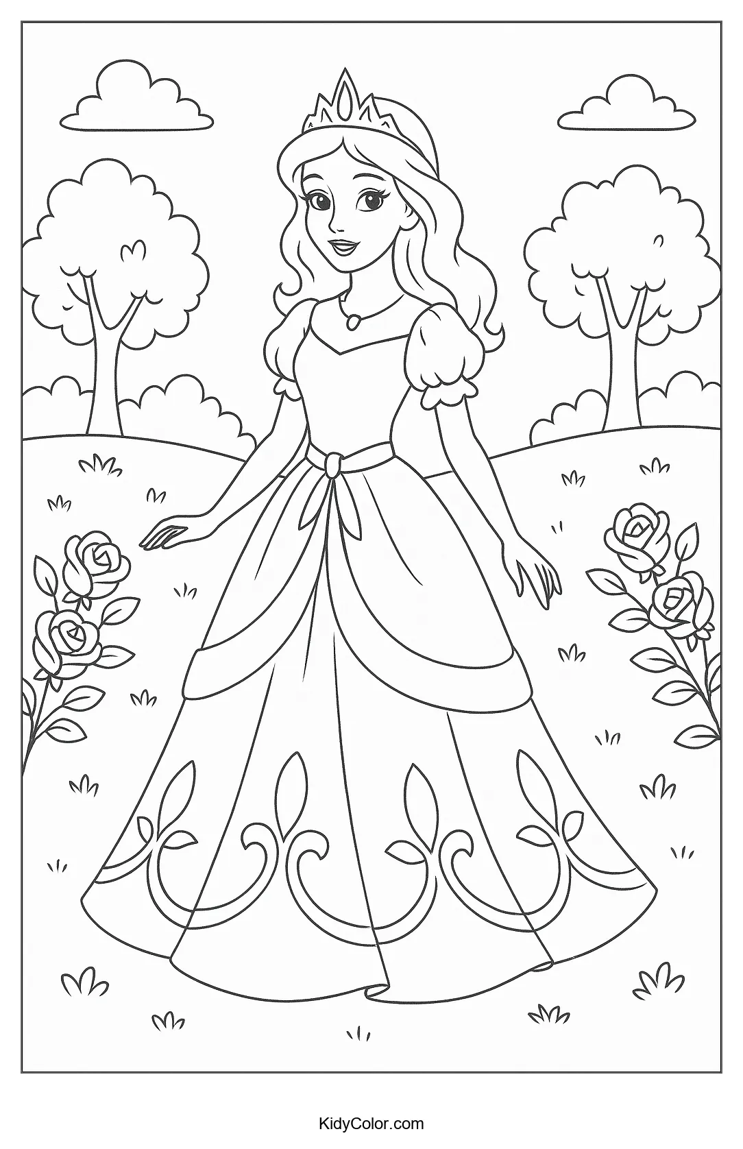 Princess in a blooming garden