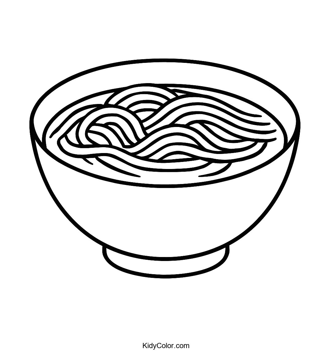 Minimalist ink style illustration of a ramen bowl