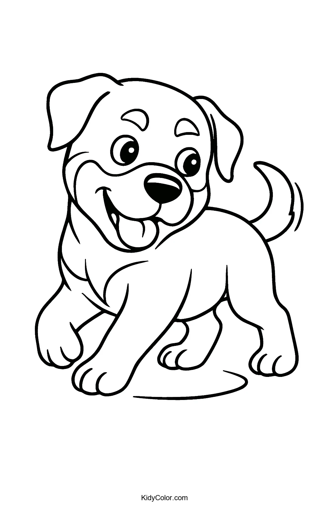 Rottweiler puppy chasing its tail