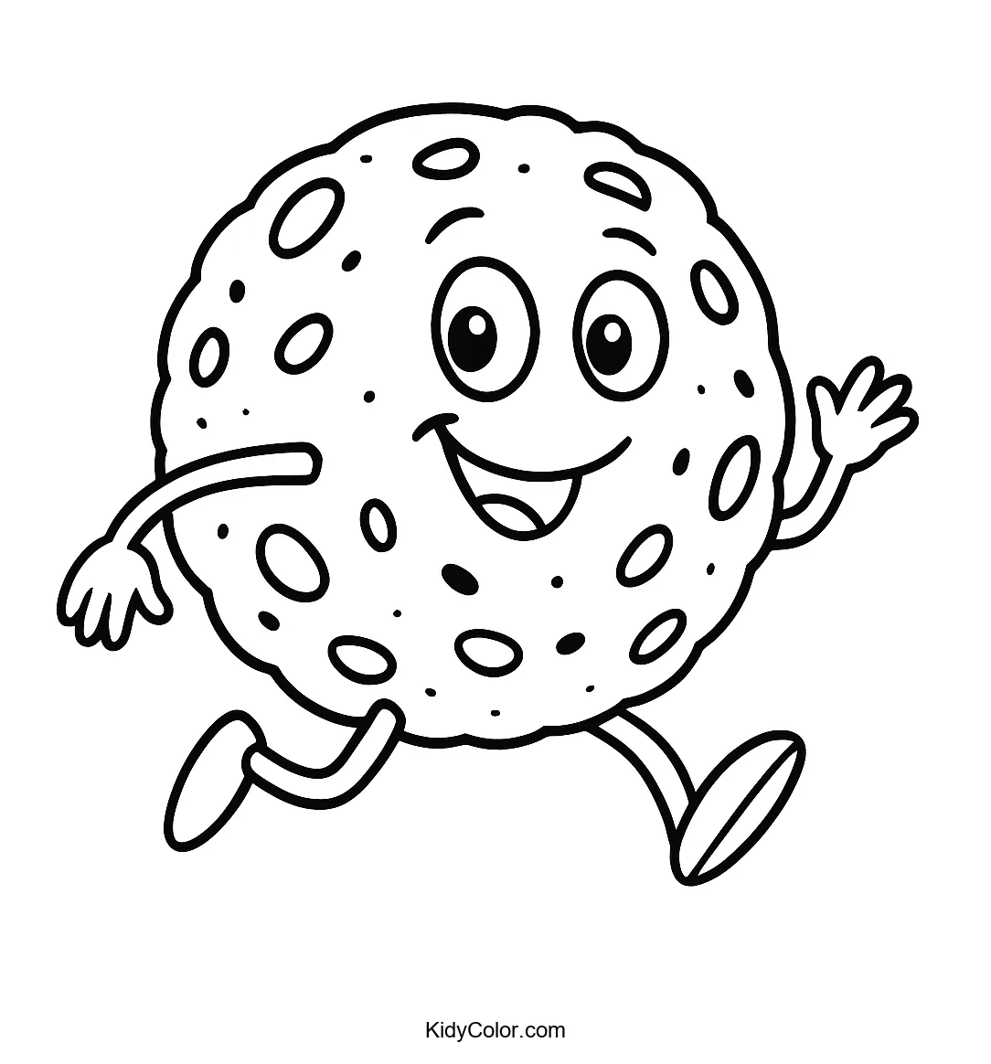 Running cookie character coloring page