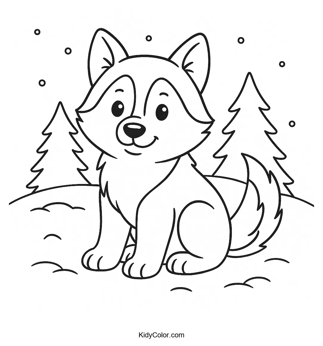 Siberian Husky puppy in the snow