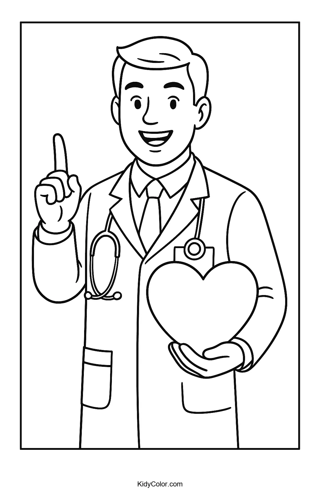 Smiling doctor holding a heart