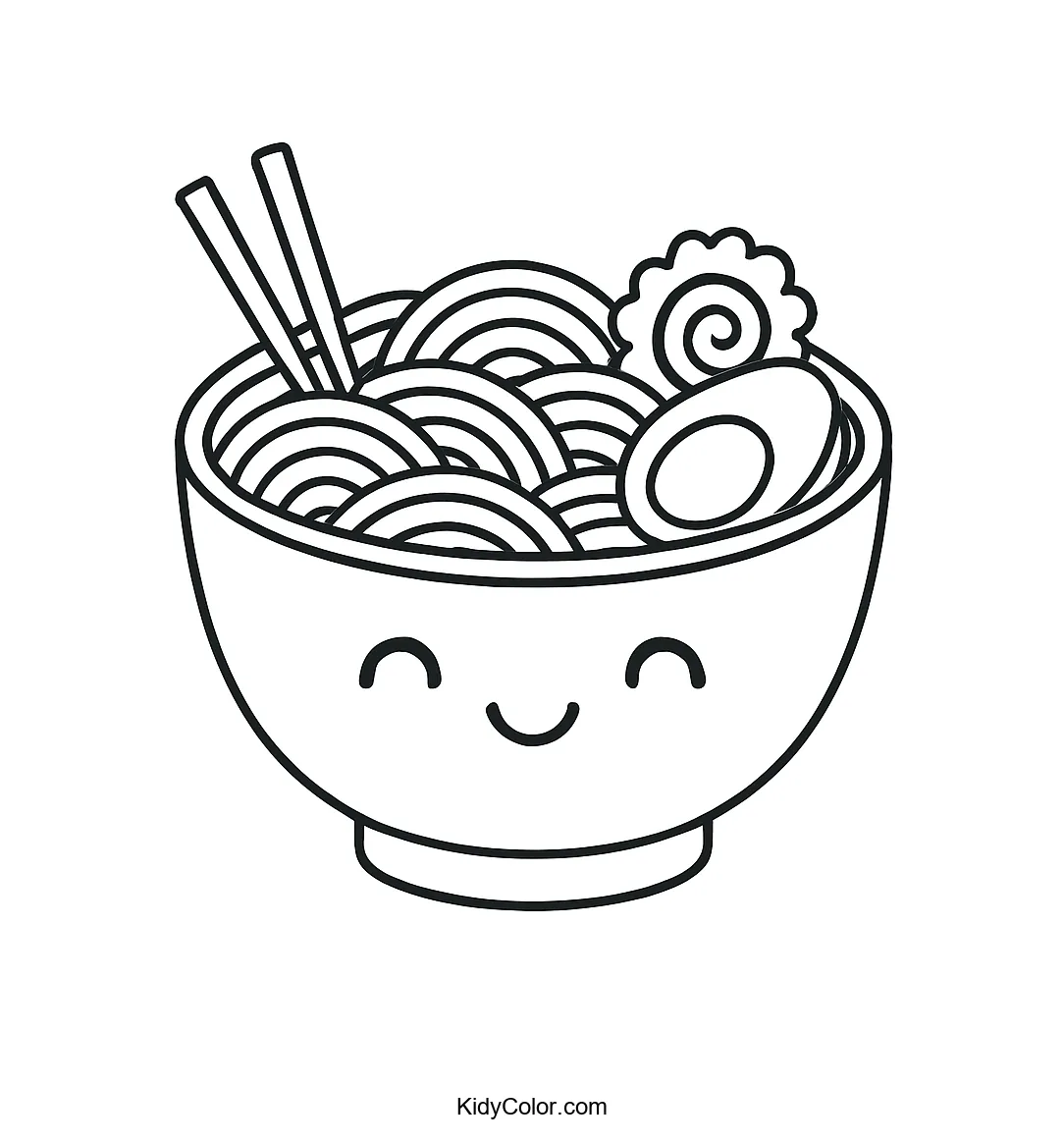 Illustration of a smiling ramen bowl
