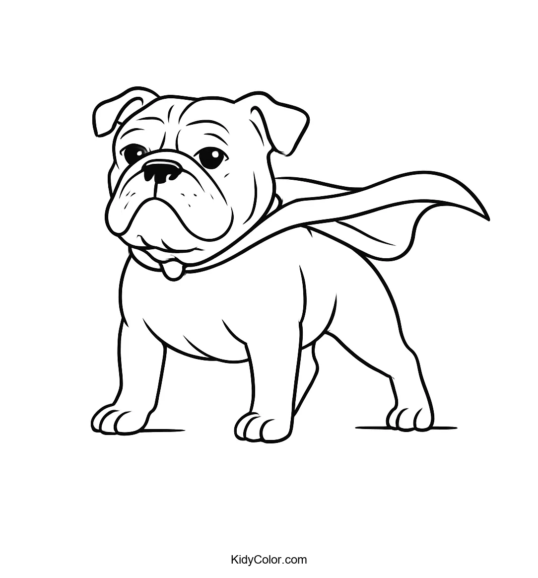 Super Bulldog in Action coloring page