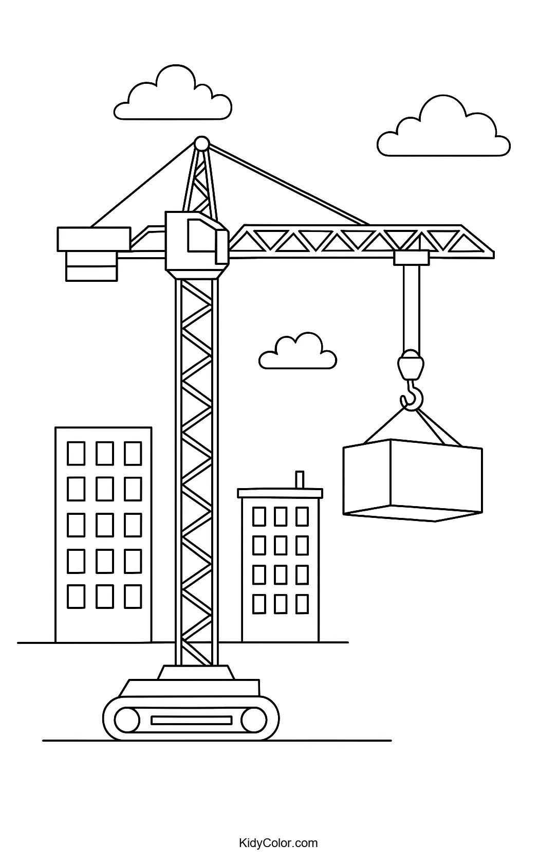 A tower crane at a construction site