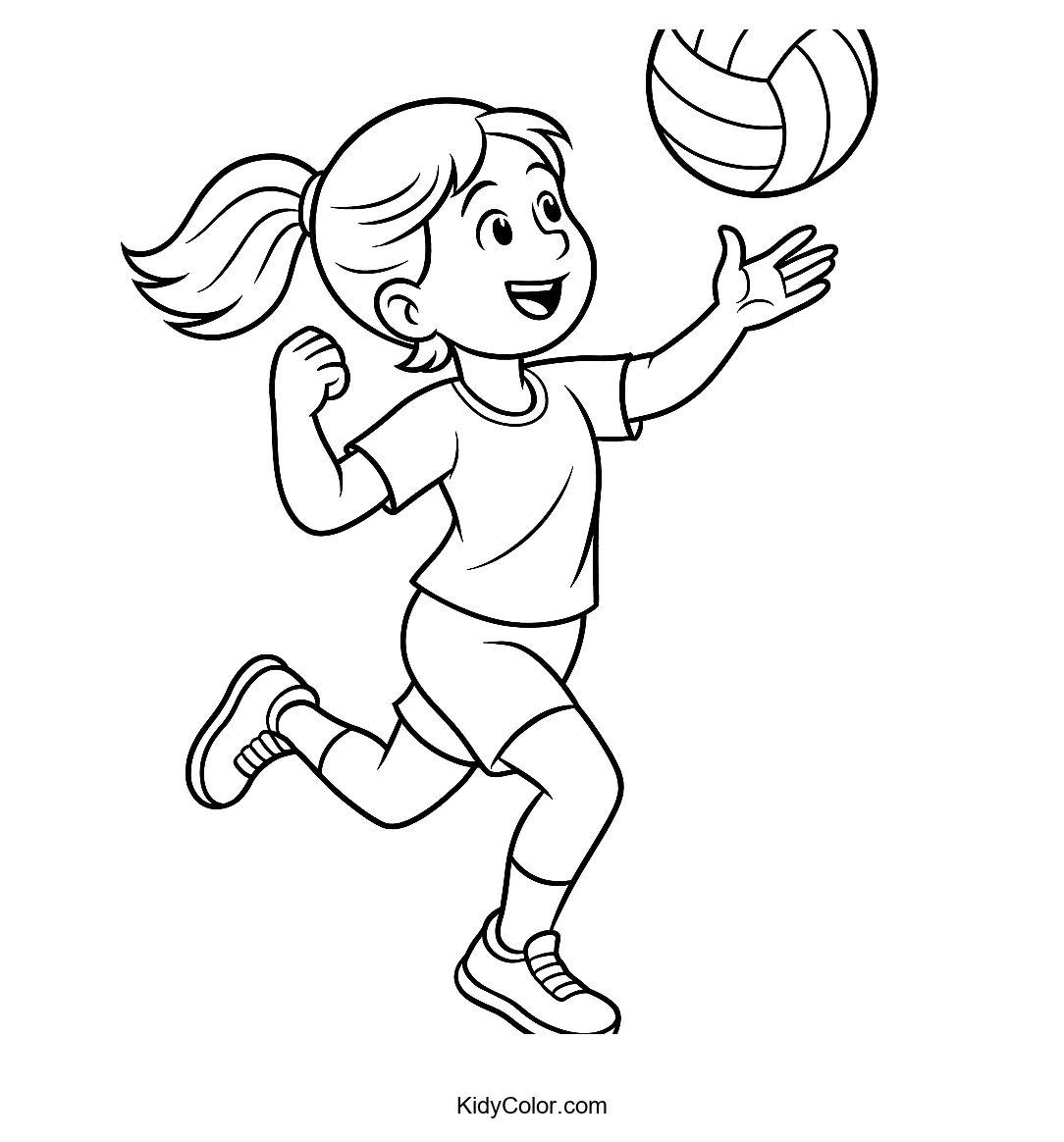 Volleyball player jumping to hit the ball