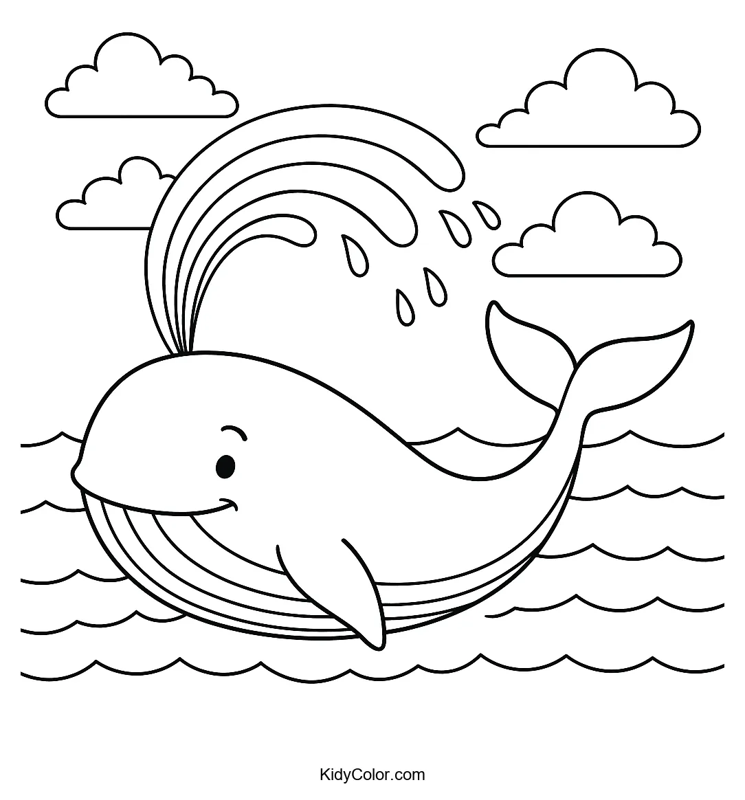 Whale spraying water in the sky