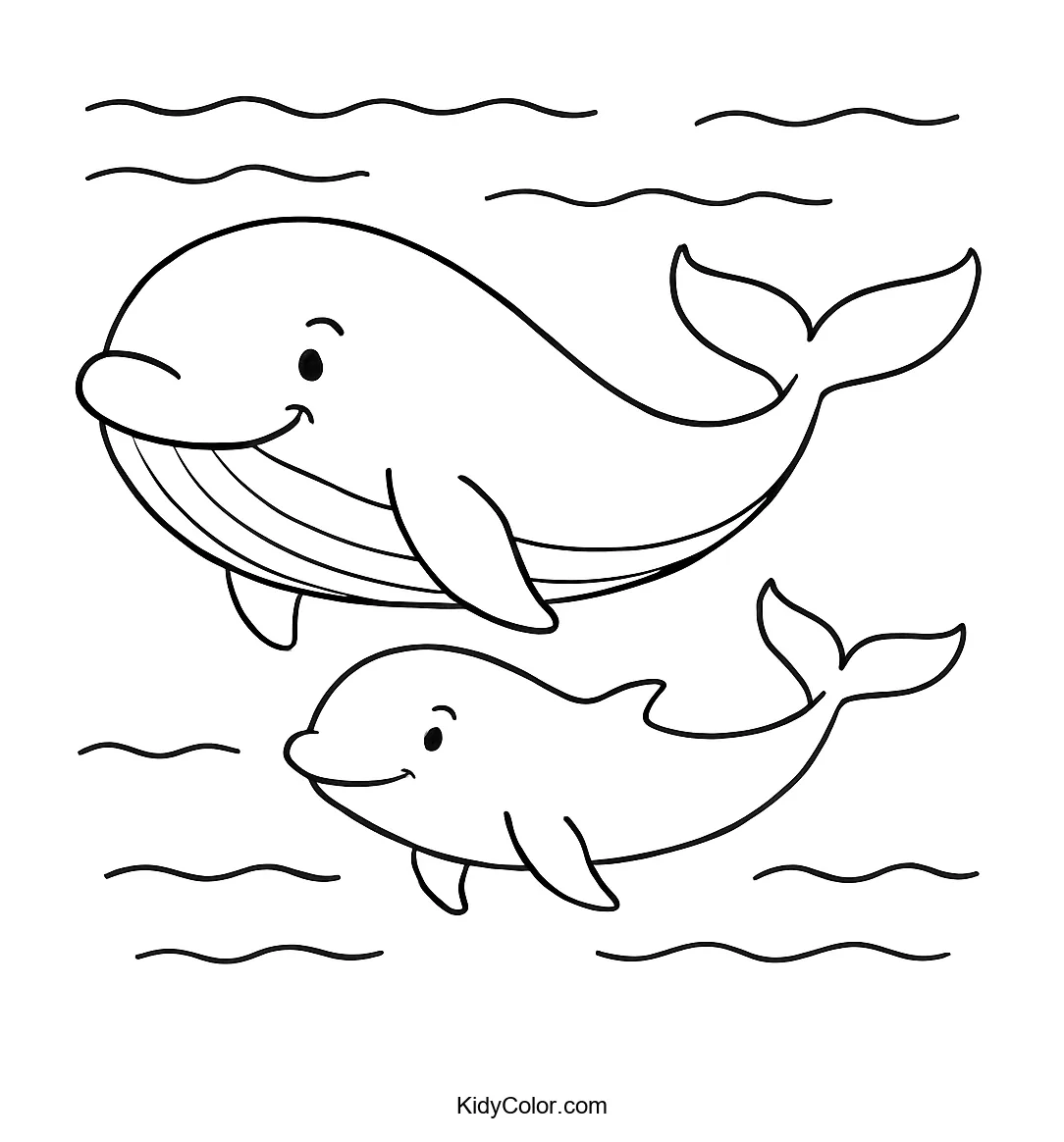 Whales swimming together in the ocean.