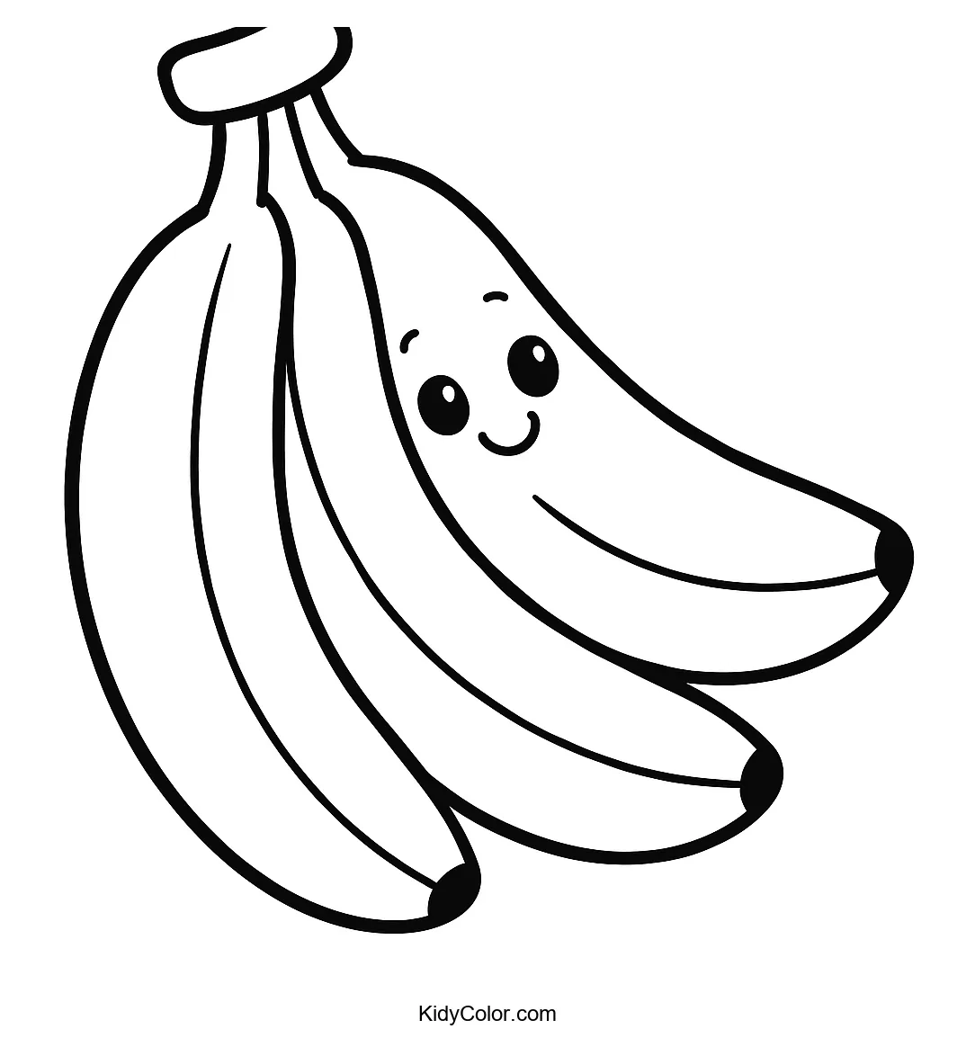 Cartoon bananas for kids to color