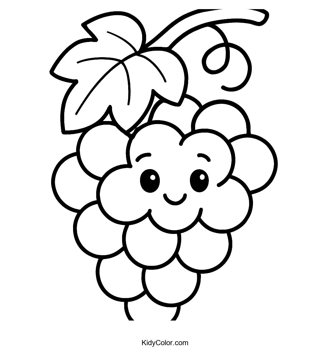 Cartoon grapes on a vine