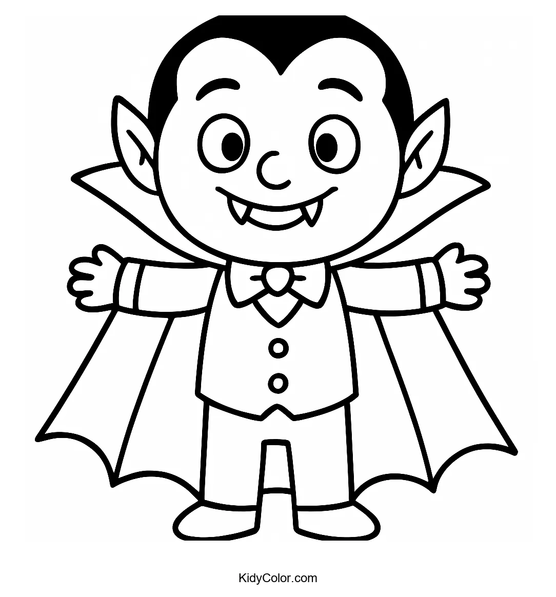 Cartoon Dracula with a cape