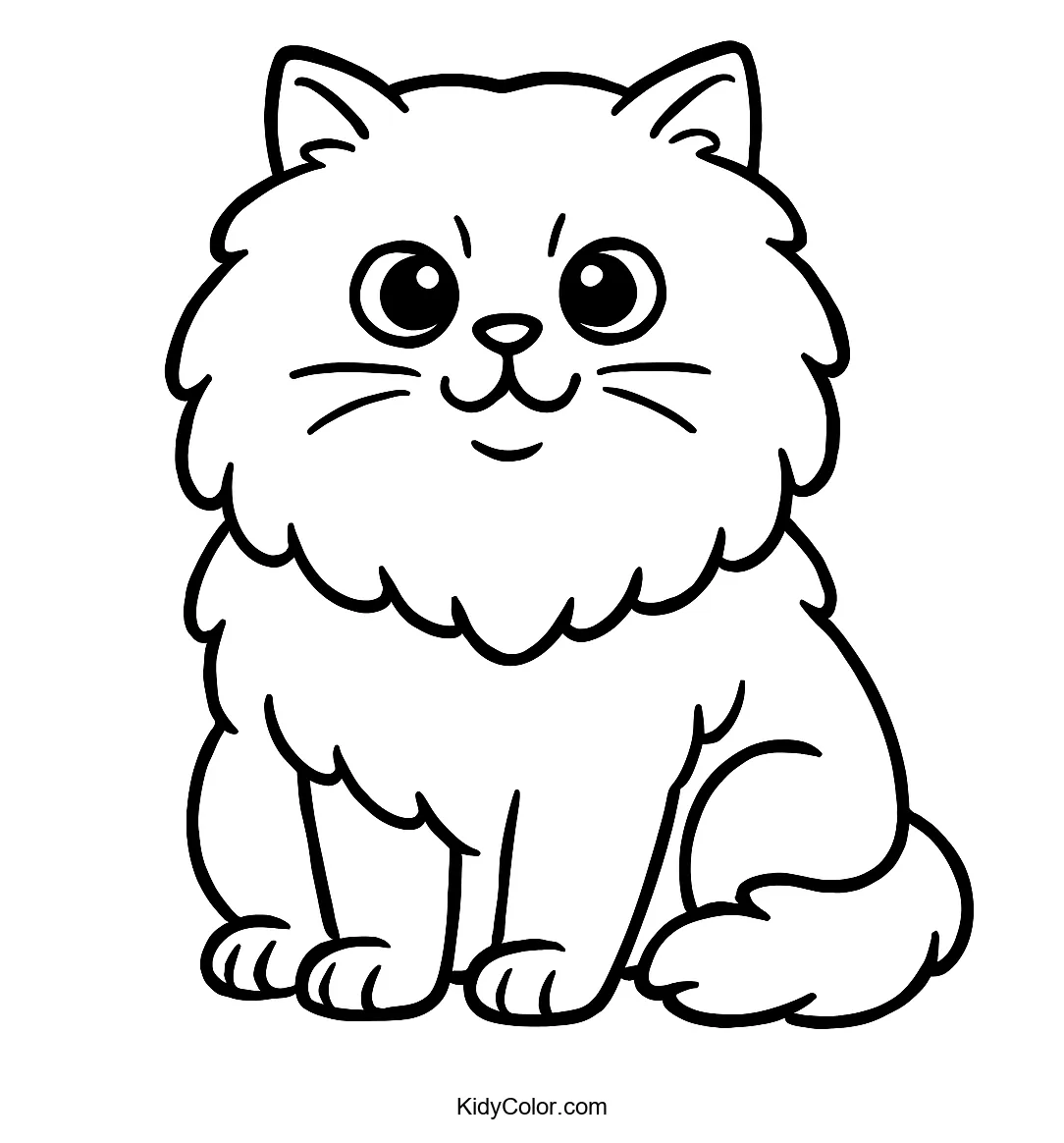 Fluffy Persian cat sitting proudly