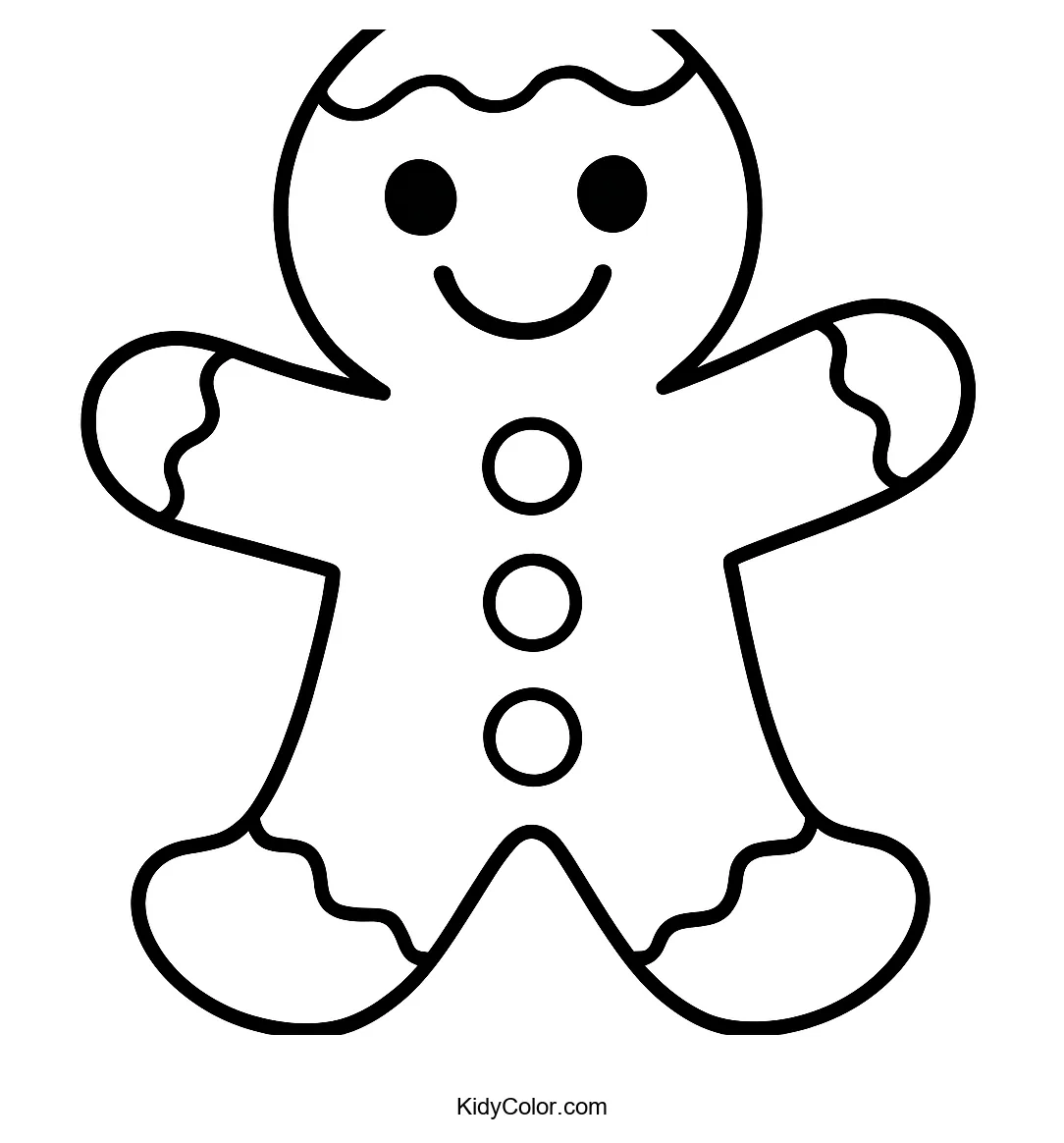 Cartoon gingerbread man with a smile