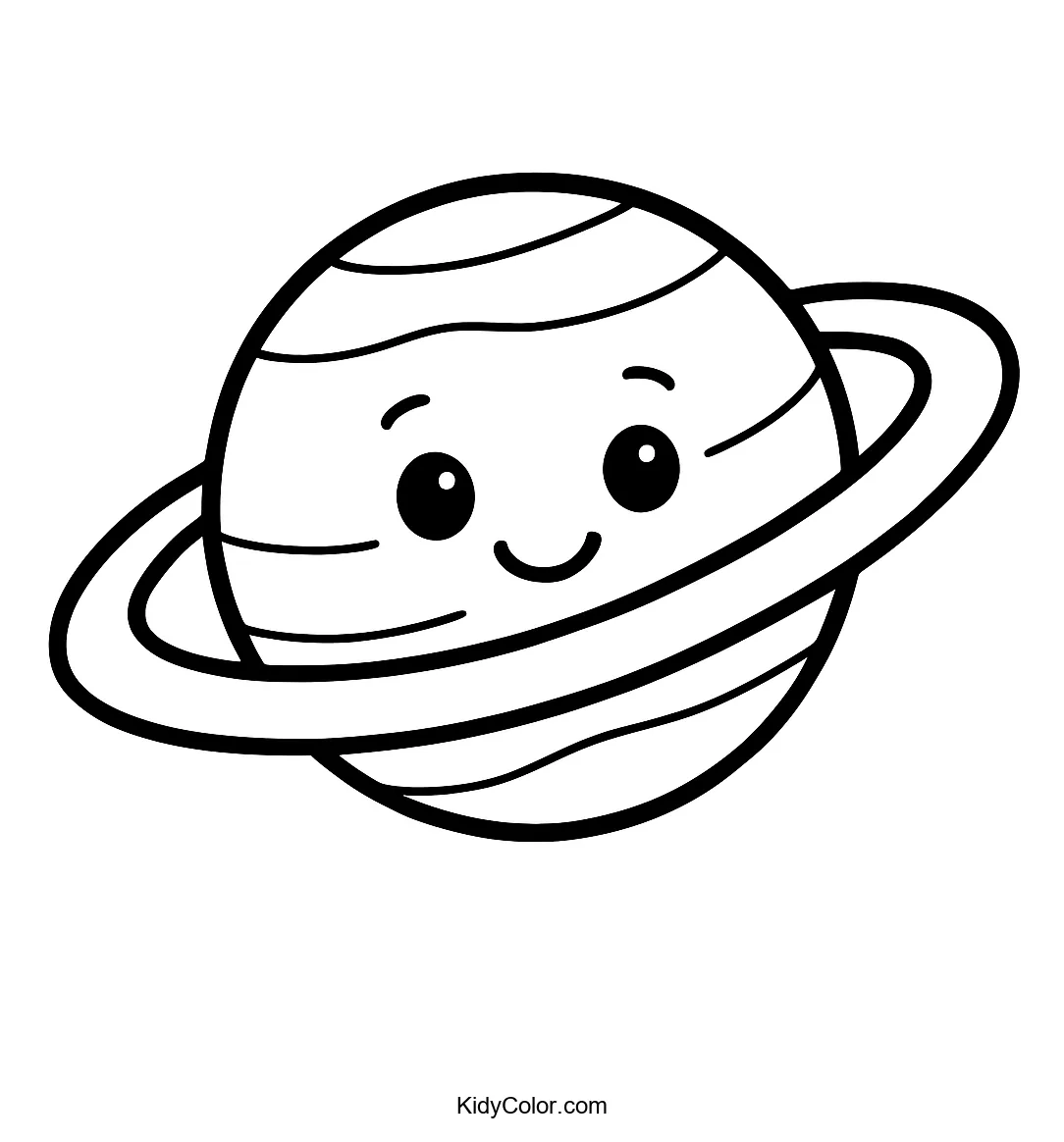 Cartoon Saturn with rings illustration