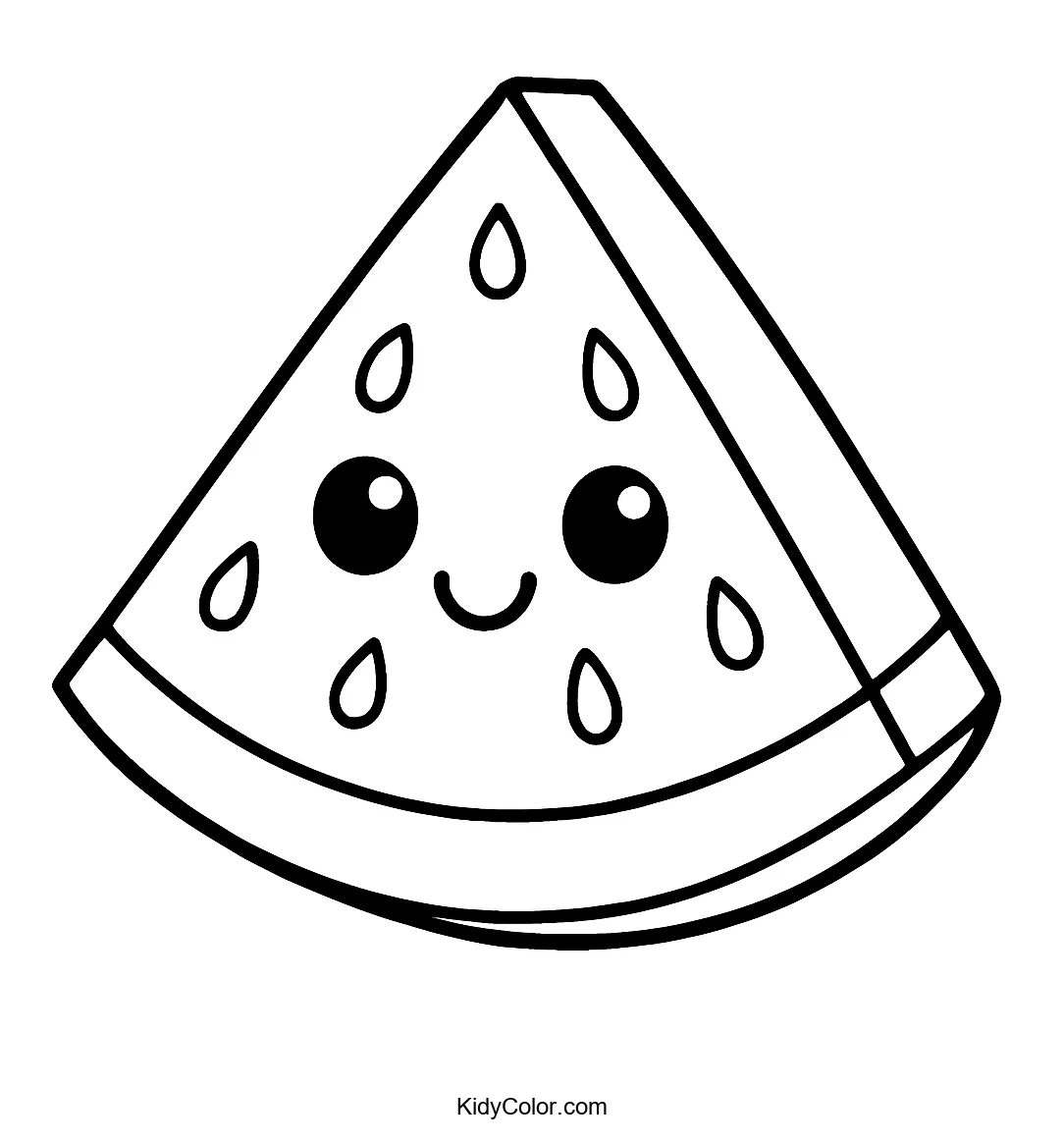 Cartoon watermelon slice with seeds