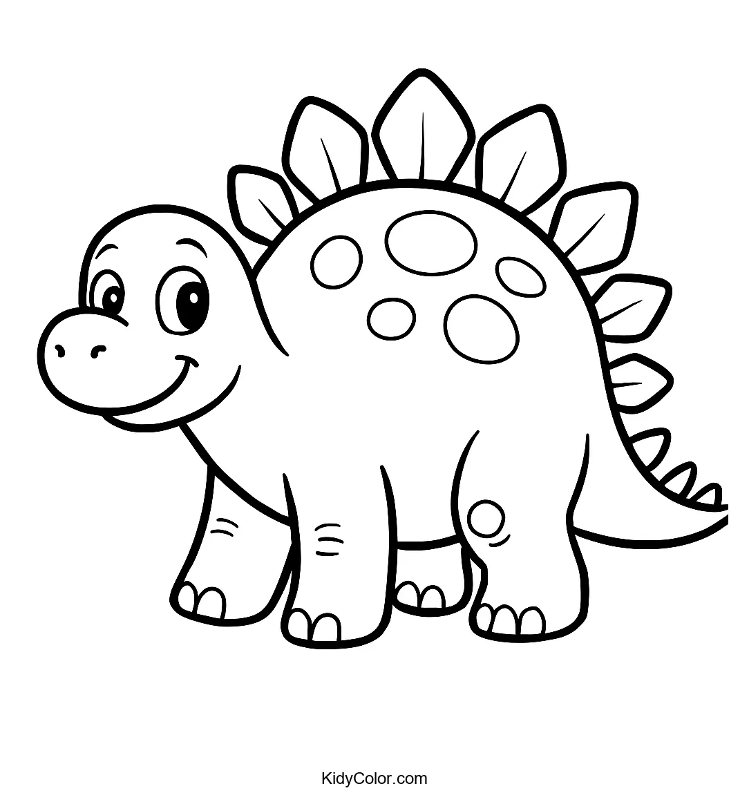 Cartoon stegosaurus with large plates