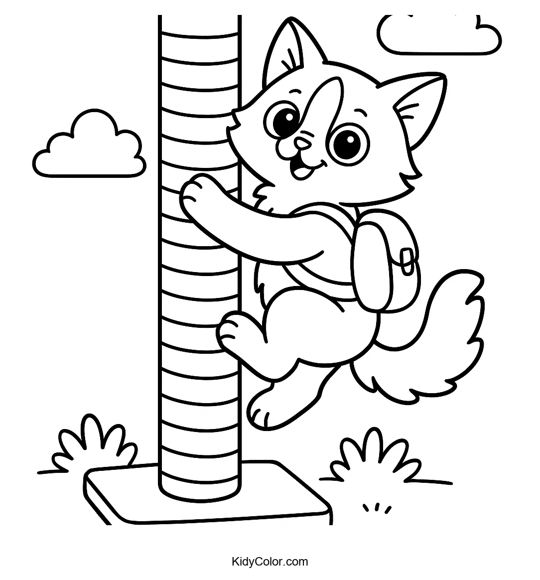 Ragdoll cat on a scratching post