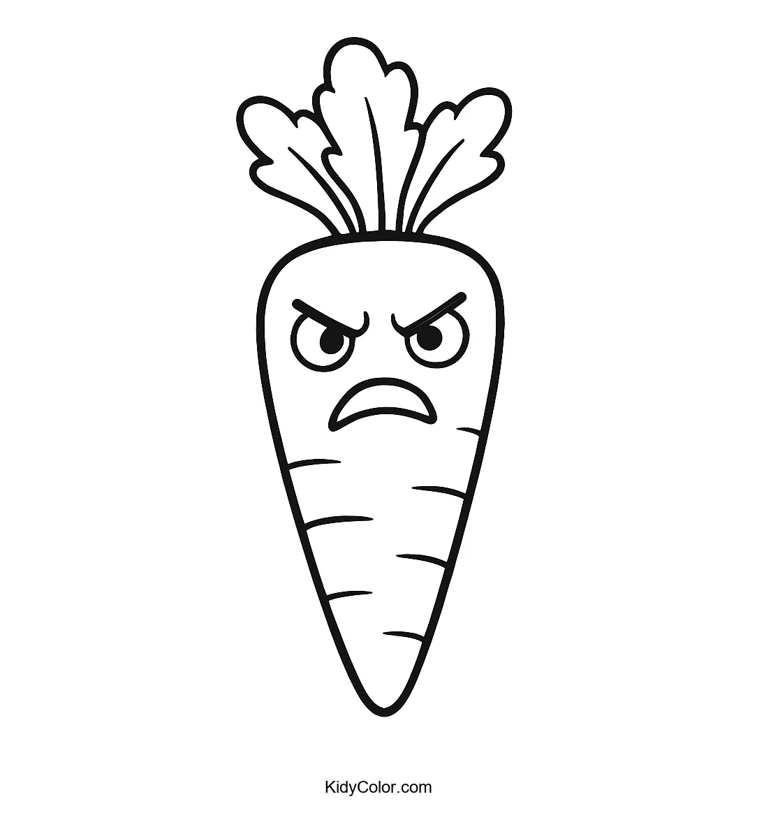 Cartoon of an angry carrot doodle
