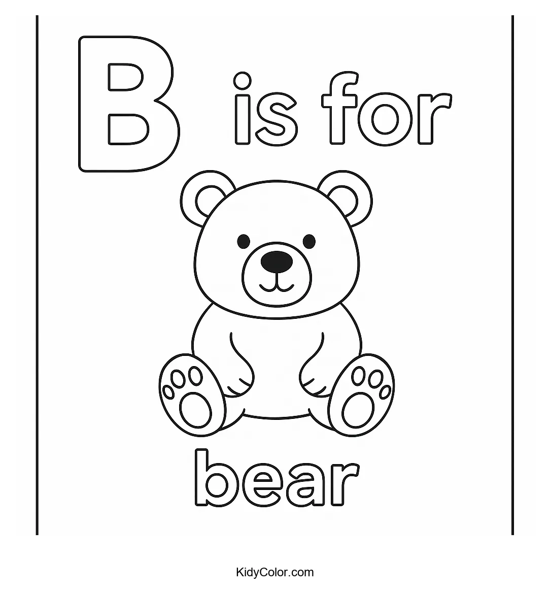 B is for Bear coloring page