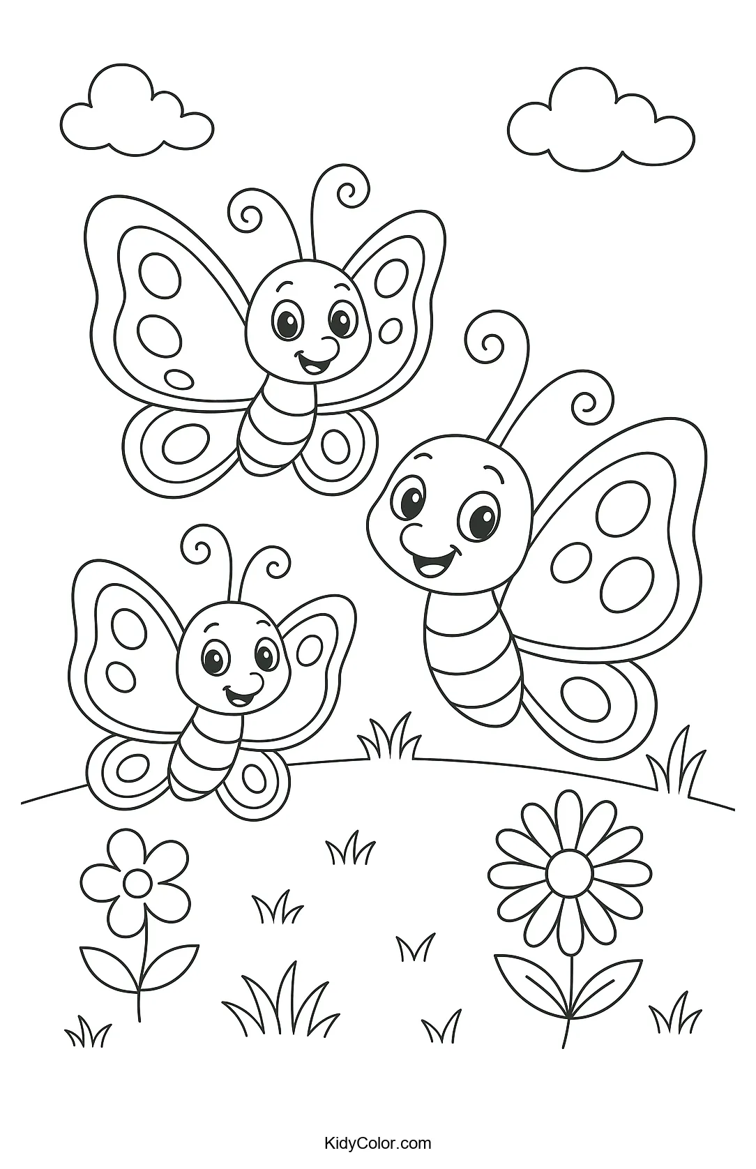 Butterflies in a sunny garden