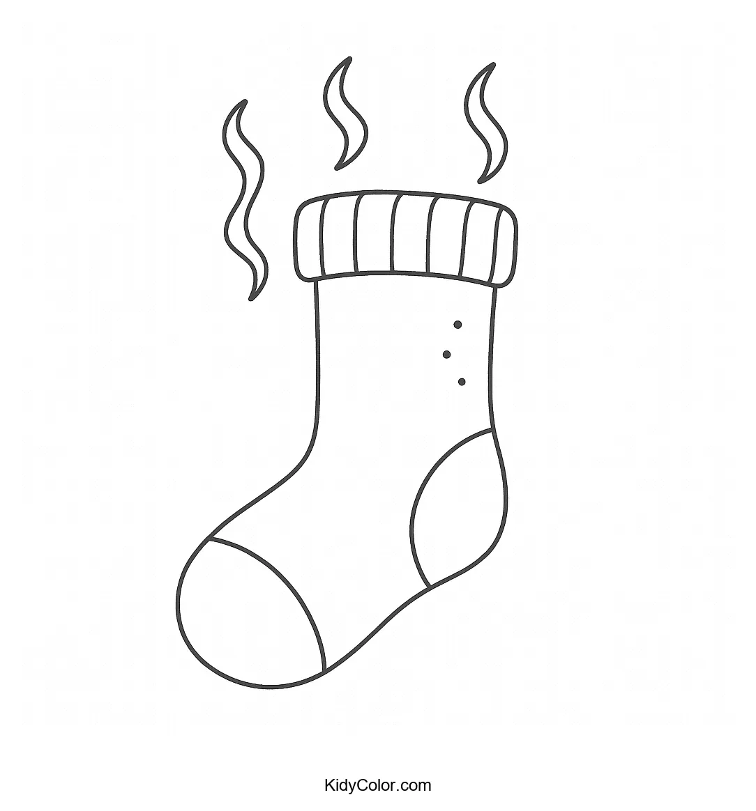 A cartoon sock with odor trails.