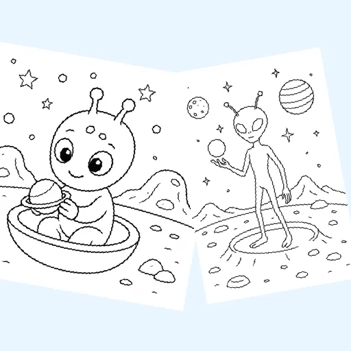 Free aliens coloring pages for kids